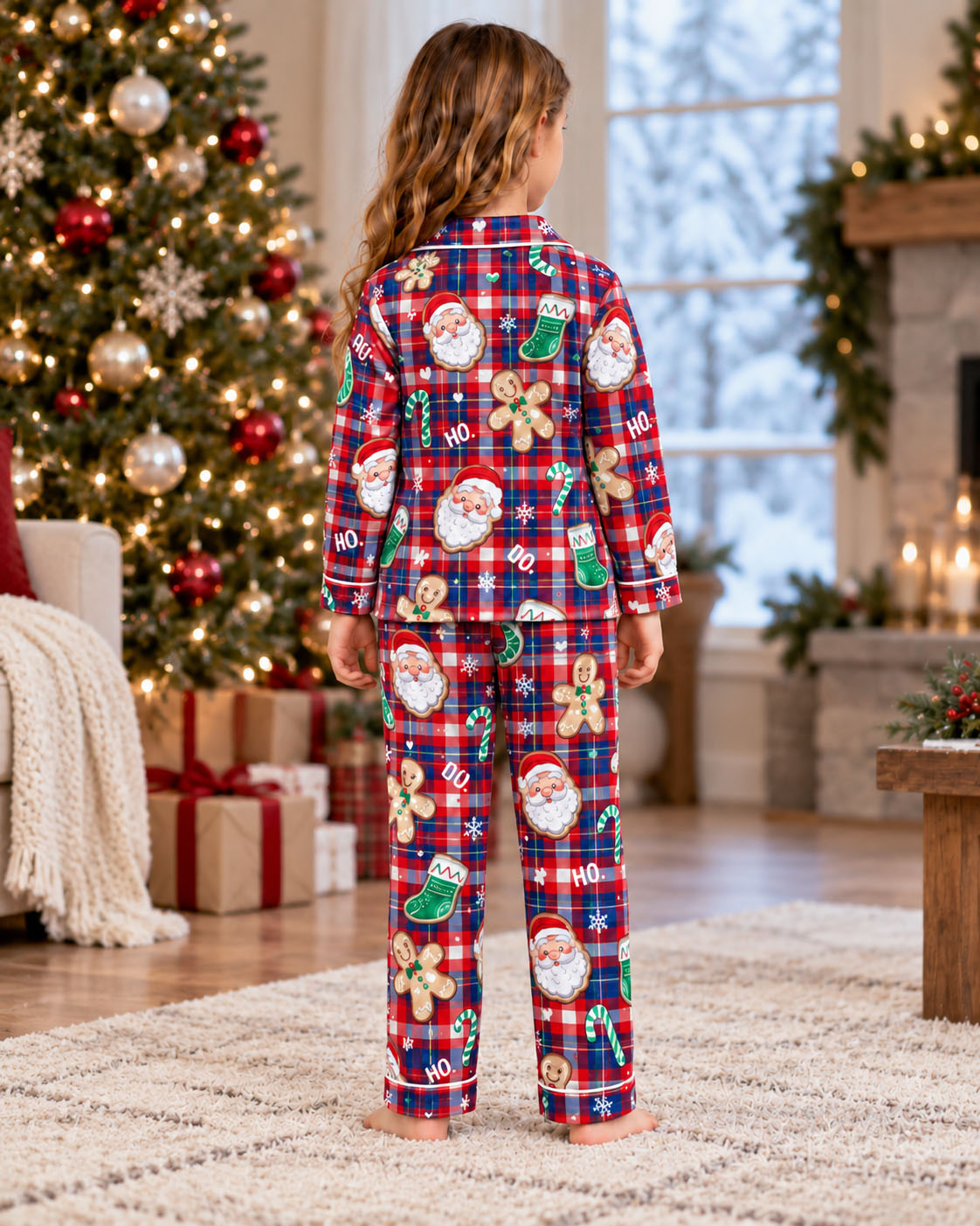 Checks Santa's Merry Plaid  Pajama Sets