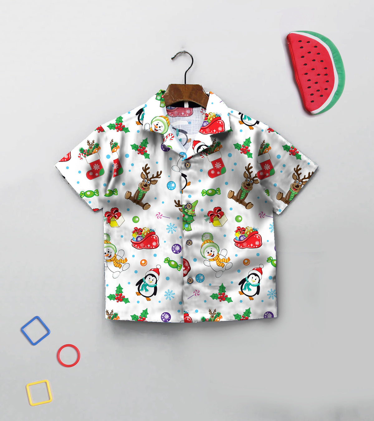 Christmas Gift Santa Printed Boys Co ord Set