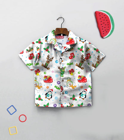 Christmas Gift Santa Printed Boys Co ord Set