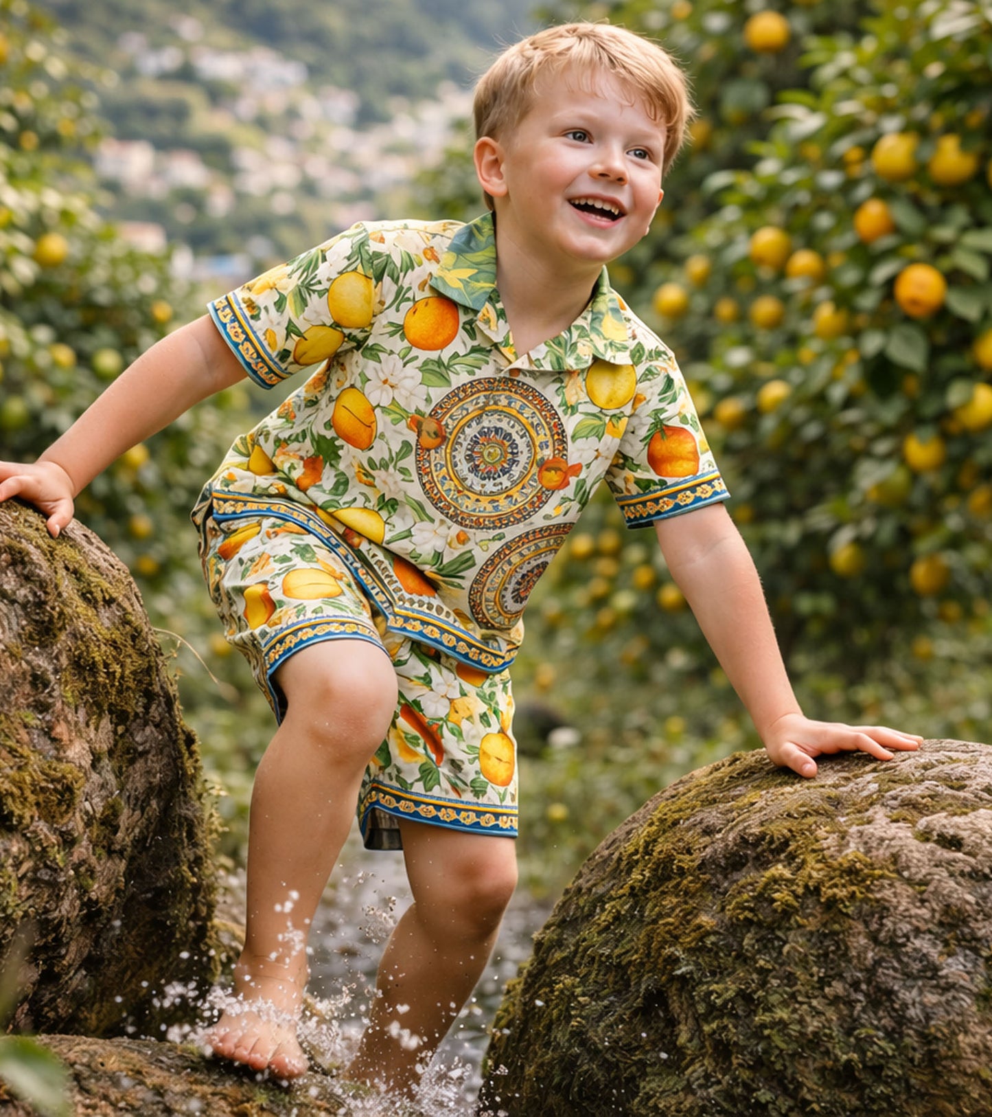 Citrus Print Pure Cotton Co-ord Set