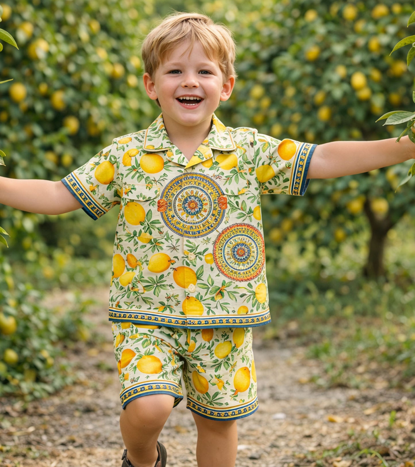 Citrus Print Pure Cotton Co-ord Set