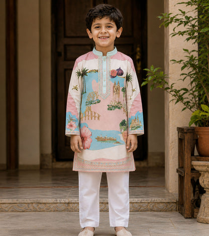 Coastal Charm Festive Pure Cotton Kurta Set