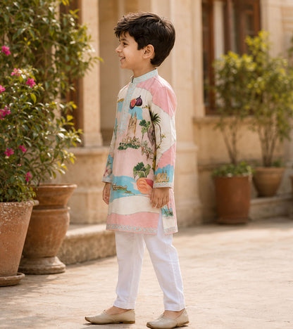 Coastal Charm Festive Pure Cotton Kurta Set
