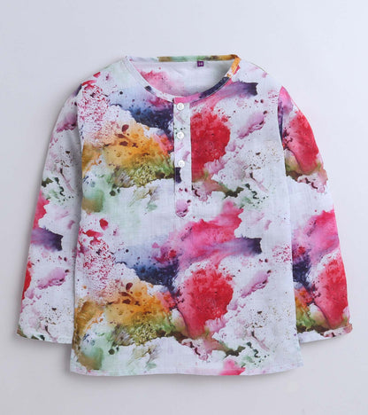 Color Spread Printed Pyjama Kurta Set