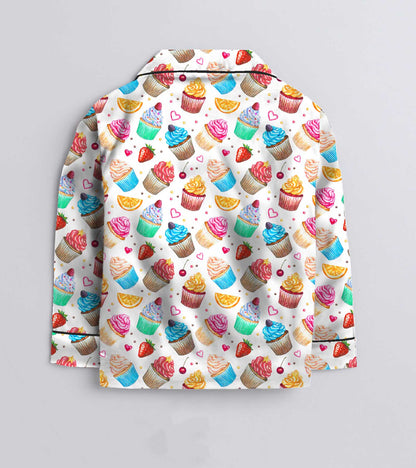 Cup Cake Printed Nightsuit Set