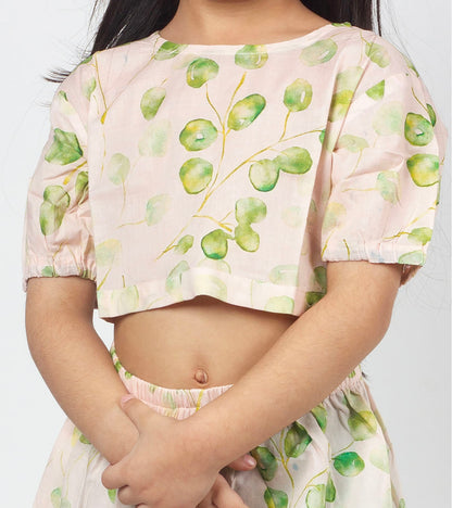 Dainty Leaf Printed Co ord Sets For Girls