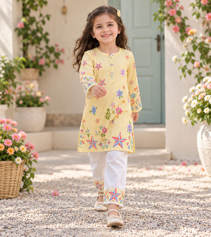 Daisy Glow Girls Pyjama Kurta Set