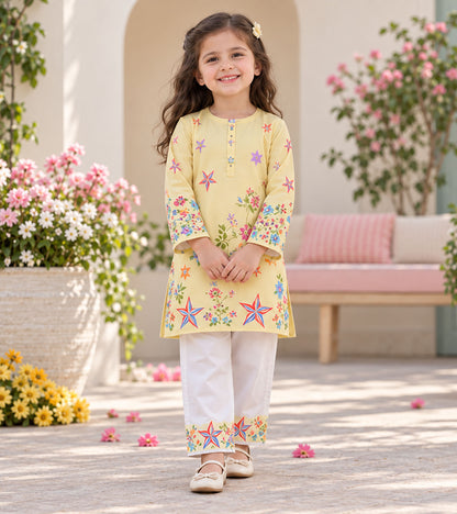 Daisy Glow Girls Pyjama Kurta Set