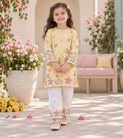Daisy Glow Girls Pyjama Kurta Set