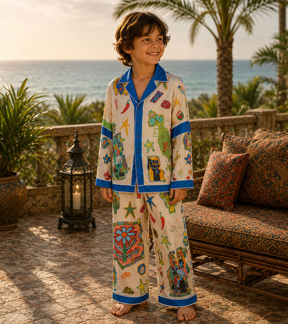 Doodle Adventure Luxe Pure Cotton Printed Nightsuit Set