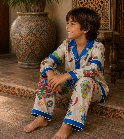 Doodle Adventure Luxe Pure Cotton Printed Nightsuit Set