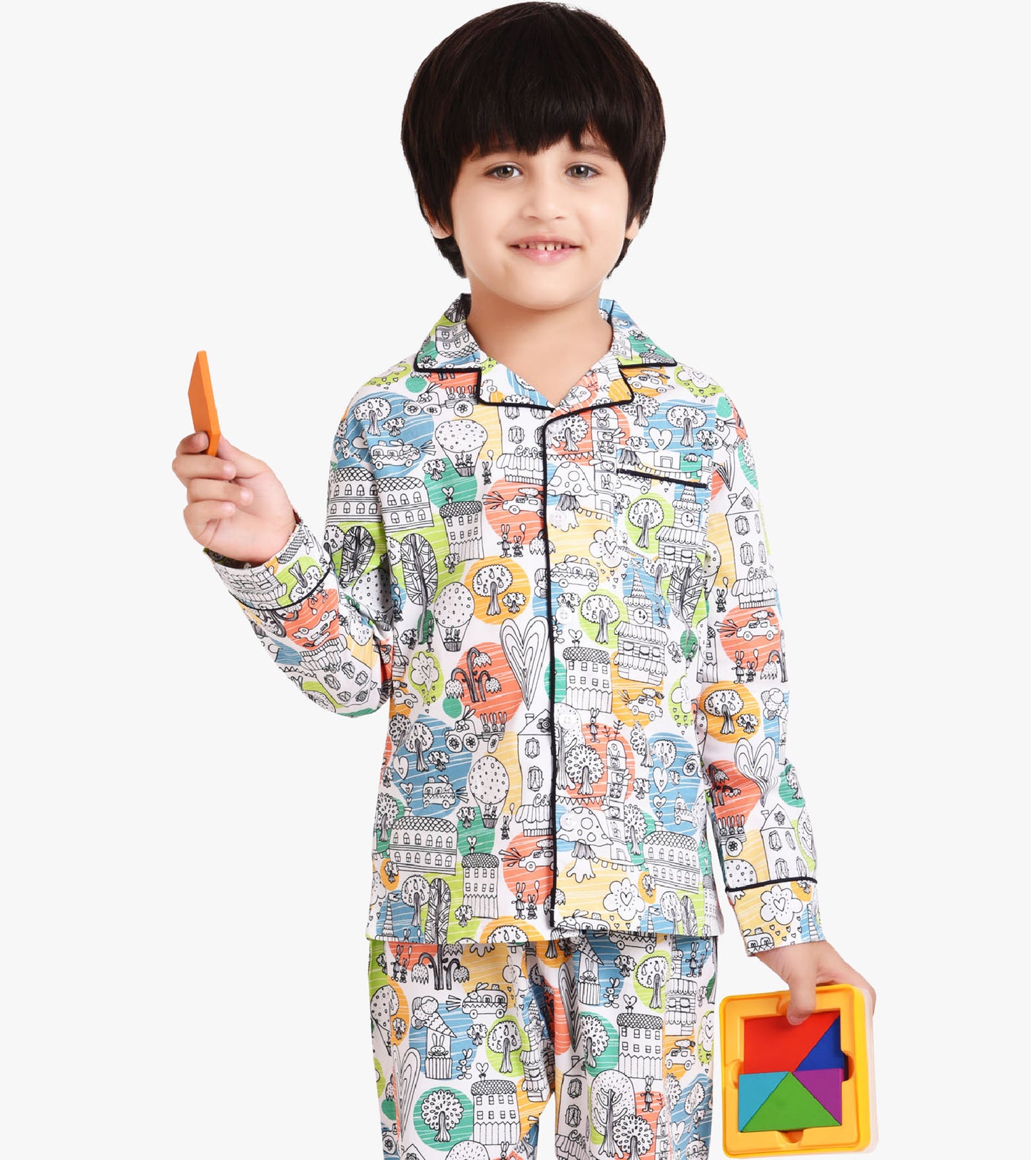 Dooodling Art Printed Nightsuit Set