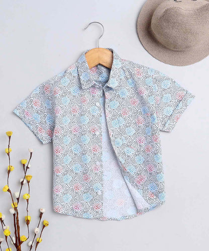 Drawing Pure Cotton Half Sleeve Shirt For Boys