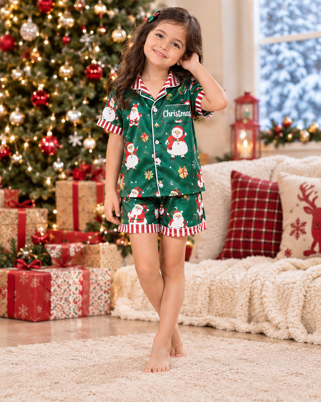 Emerald Dreams Christmas Half Pajama Set
