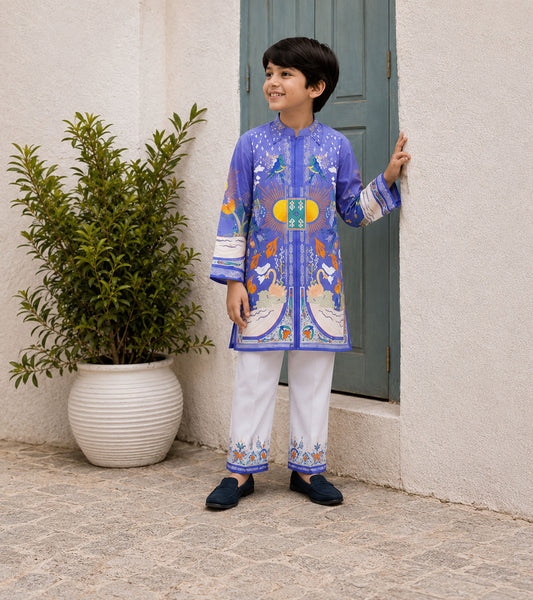Floral Paisley Festive Pure Cotton Kurta Set