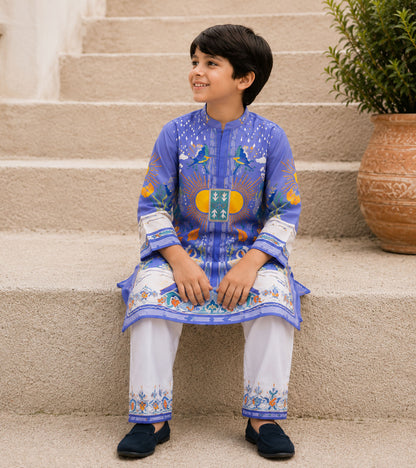 Floral Paisley Festive Pure Cotton Kurta Set