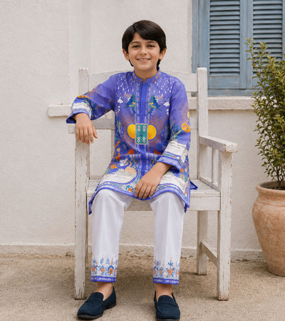 Floral Paisley Festive Pure Cotton Kurta Set