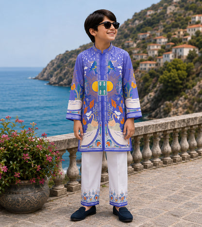Floral Paisley Festive Pure Cotton Kurta Set