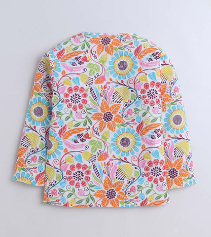 Floral Printed Pyjama Kurta Set