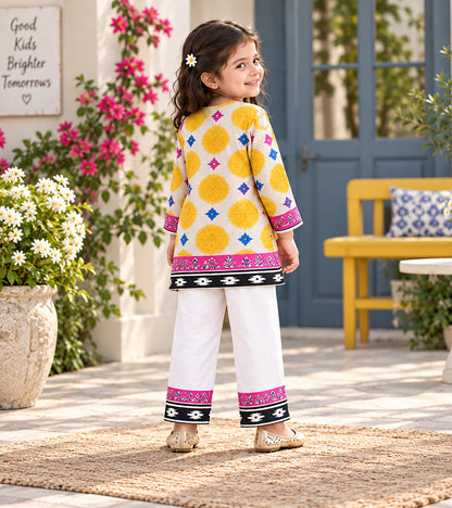 Folk Fiesta Girls Pyjama Kurta Set