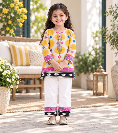 Folk Fiesta Girls Pyjama Kurta Set