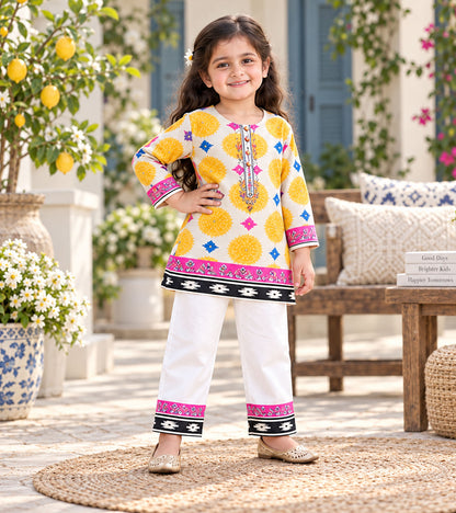 Folk Fiesta Girls Pyjama Kurta Set