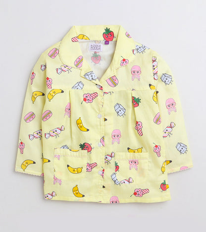 Fruity Printed Girls Night Suit Set