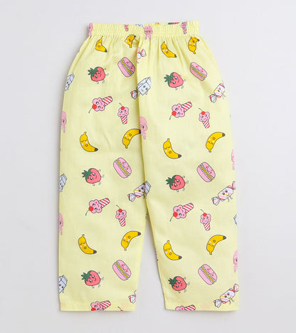 Fruity Printed Girls Night Suit Set