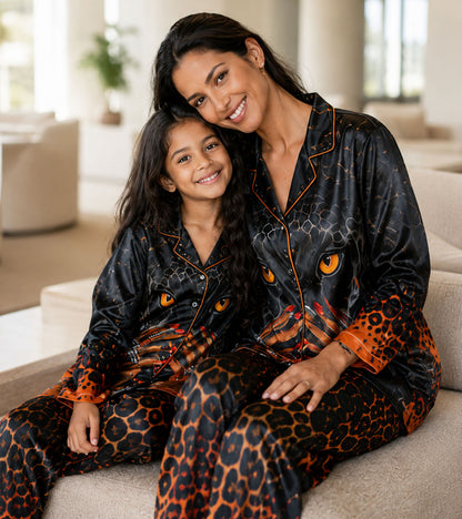Midnight Panther Luxe Mom & Me Matching Lounge Set
