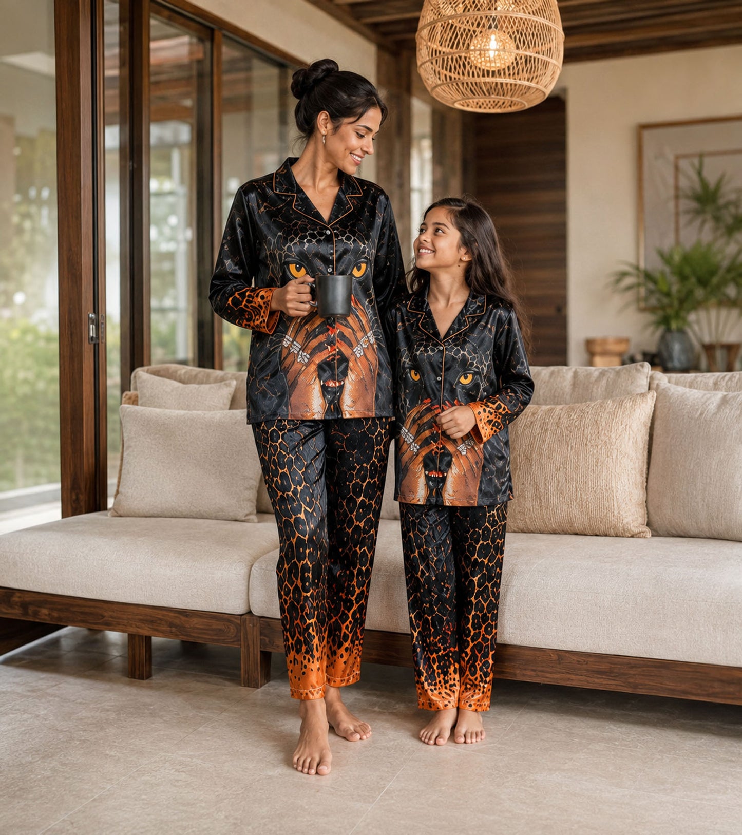 Midnight Panther Luxe Mom & Me Matching Lounge Set