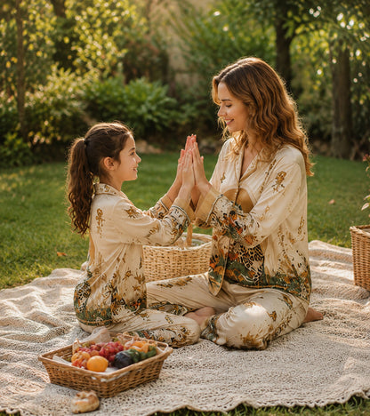 Golden Safari Luxe Mom & Me Matching Lounge Set