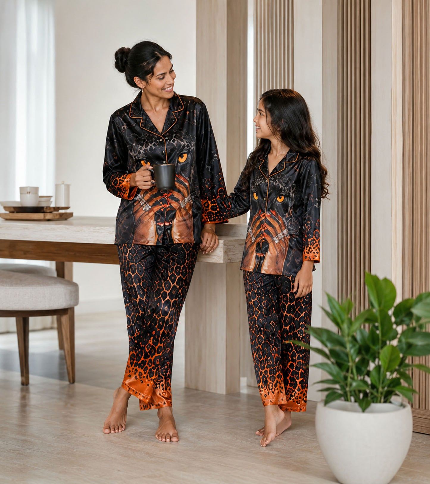 Midnight Panther Luxe Mom & Me Matching Lounge Set