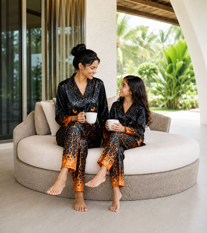 Midnight Panther Luxe Mom & Me Matching Lounge Set