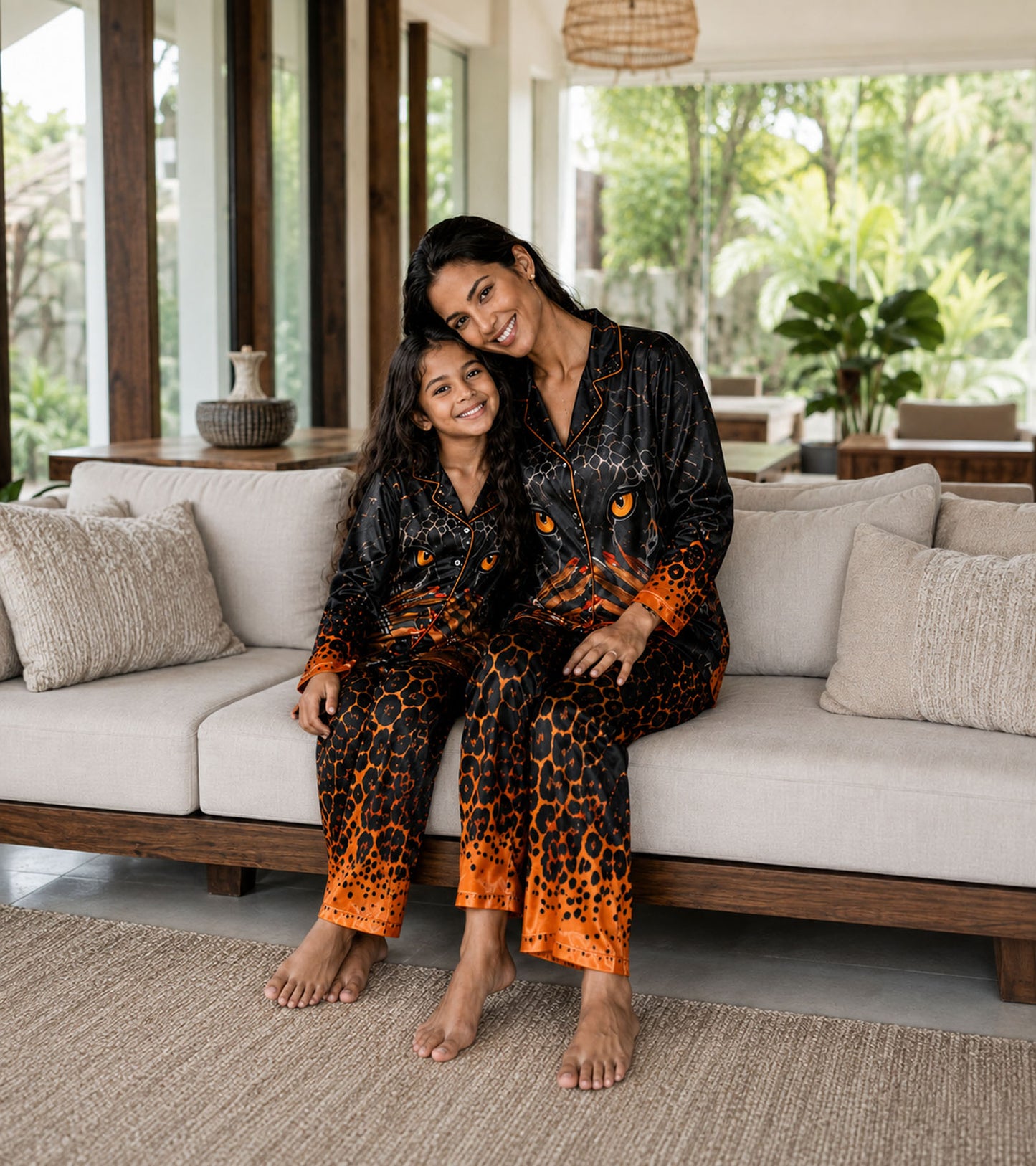 Midnight Panther Luxe Mom & Me Matching Lounge Set