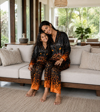 Midnight Panther Luxe Mom & Me Matching Lounge Set