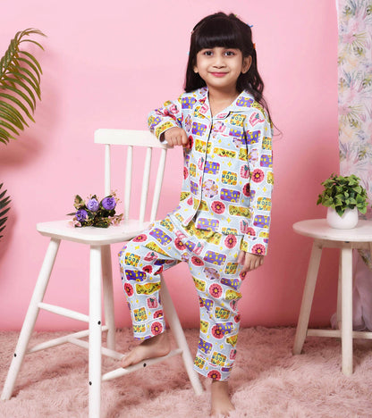Good Mood Printed Girls Nightsuit Set