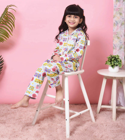 Good Mood Printed Girls Nightsuit Set