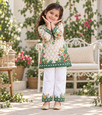 Green Meadow Girls Pyjama Kurta Set