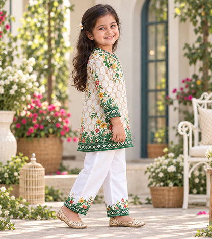 Green Meadow Girls Pyjama Kurta Set