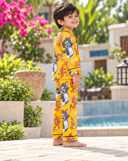 Happy Chase Pure Cotton Printed Boys Nightsuit Set