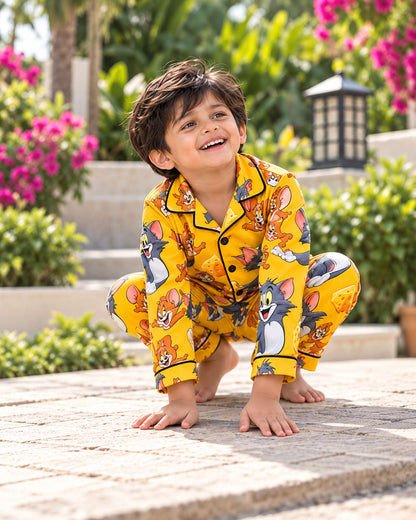 Happy Chase Pure Cotton Printed Boys Nightsuit Set