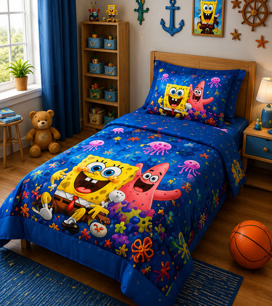 Happy Ocean Pals Bedsheet Set Premium Cotton
