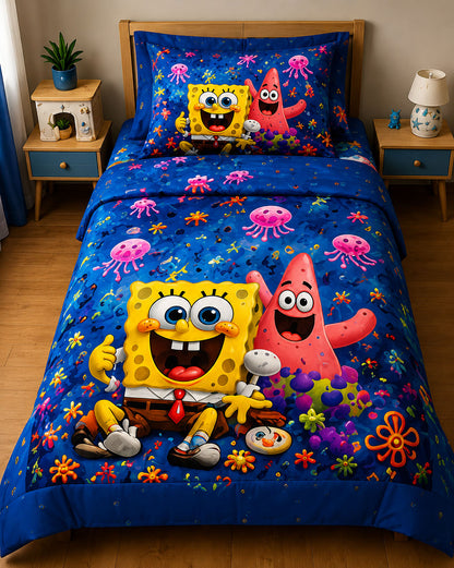 Happy Ocean Pals Bedsheet Set Premium Cotton