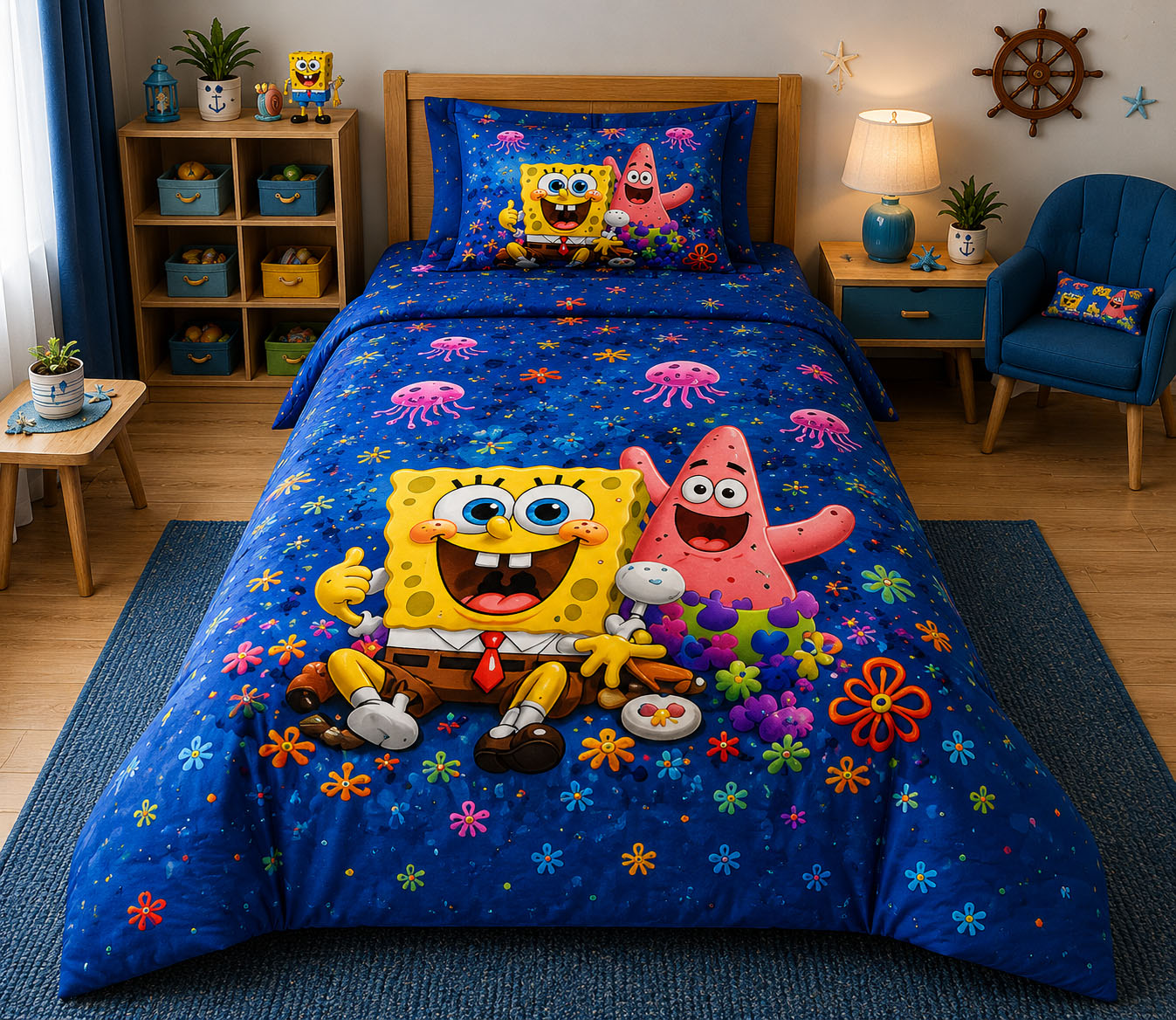 Happy Ocean Pals Bedsheet Set Premium Cotton