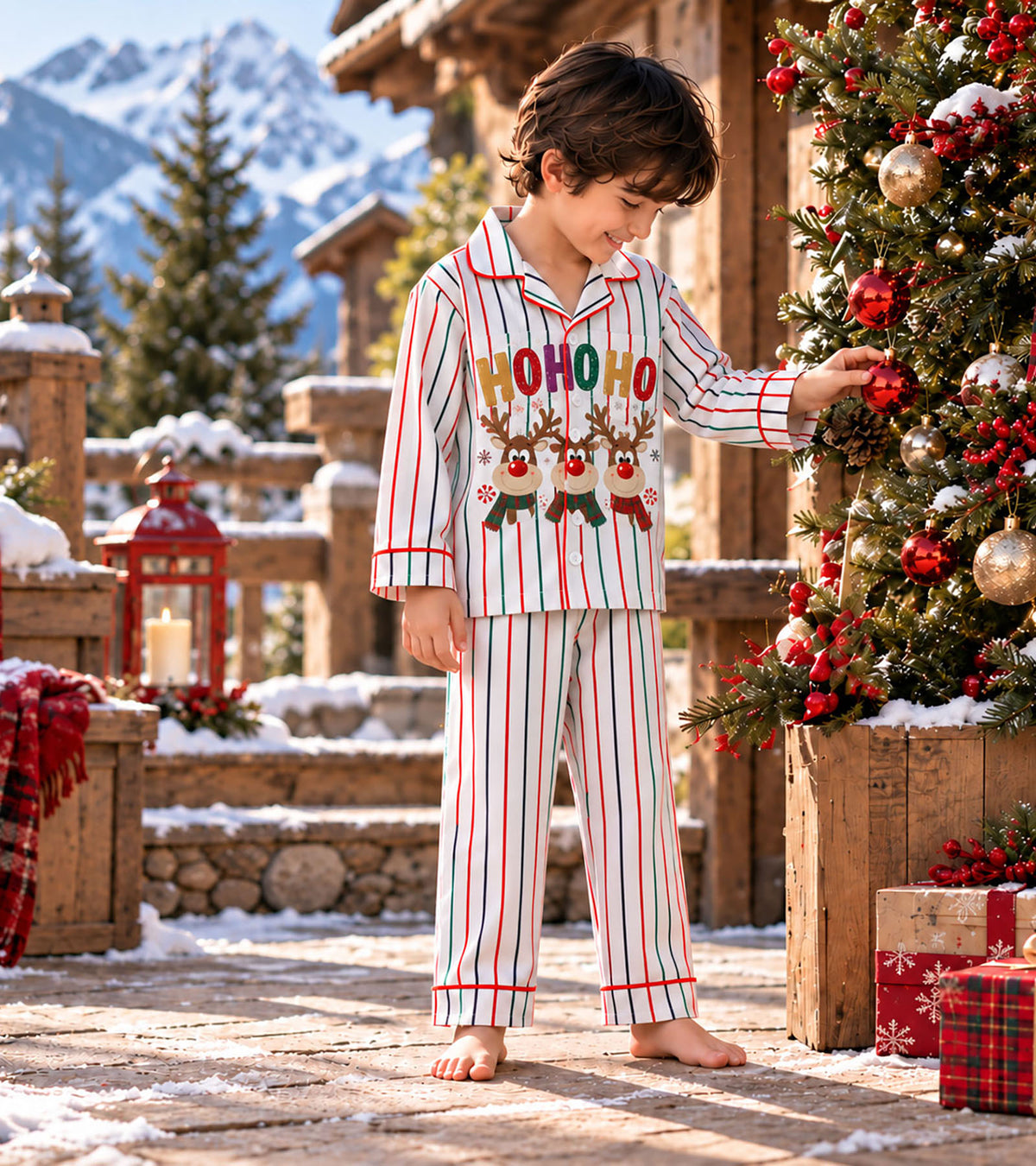 Ho Ho Ho Holiday Cheer CHRISTMAS  Pajama Set