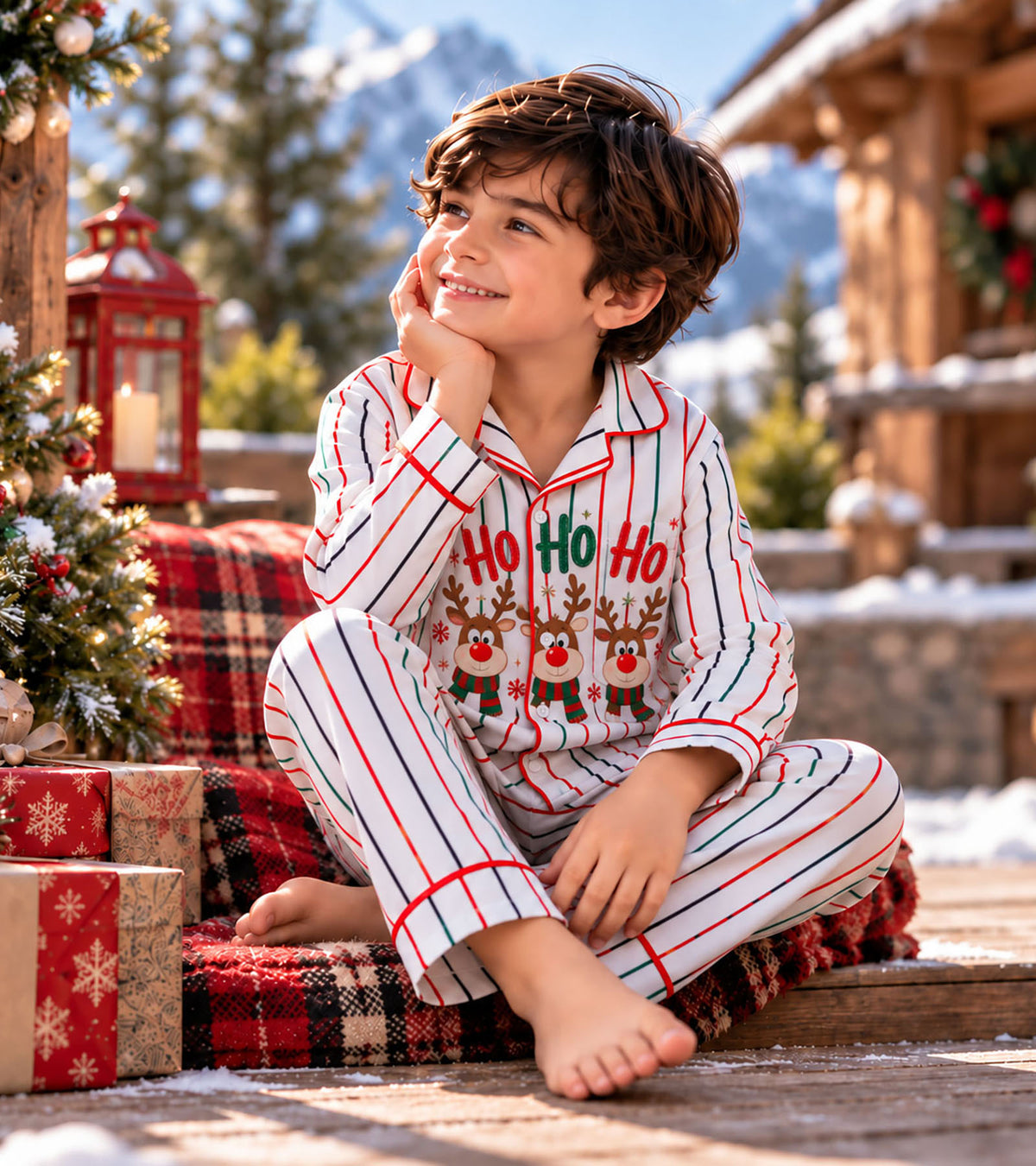 Ho Ho Ho Holiday Cheer CHRISTMAS  Pajama Set