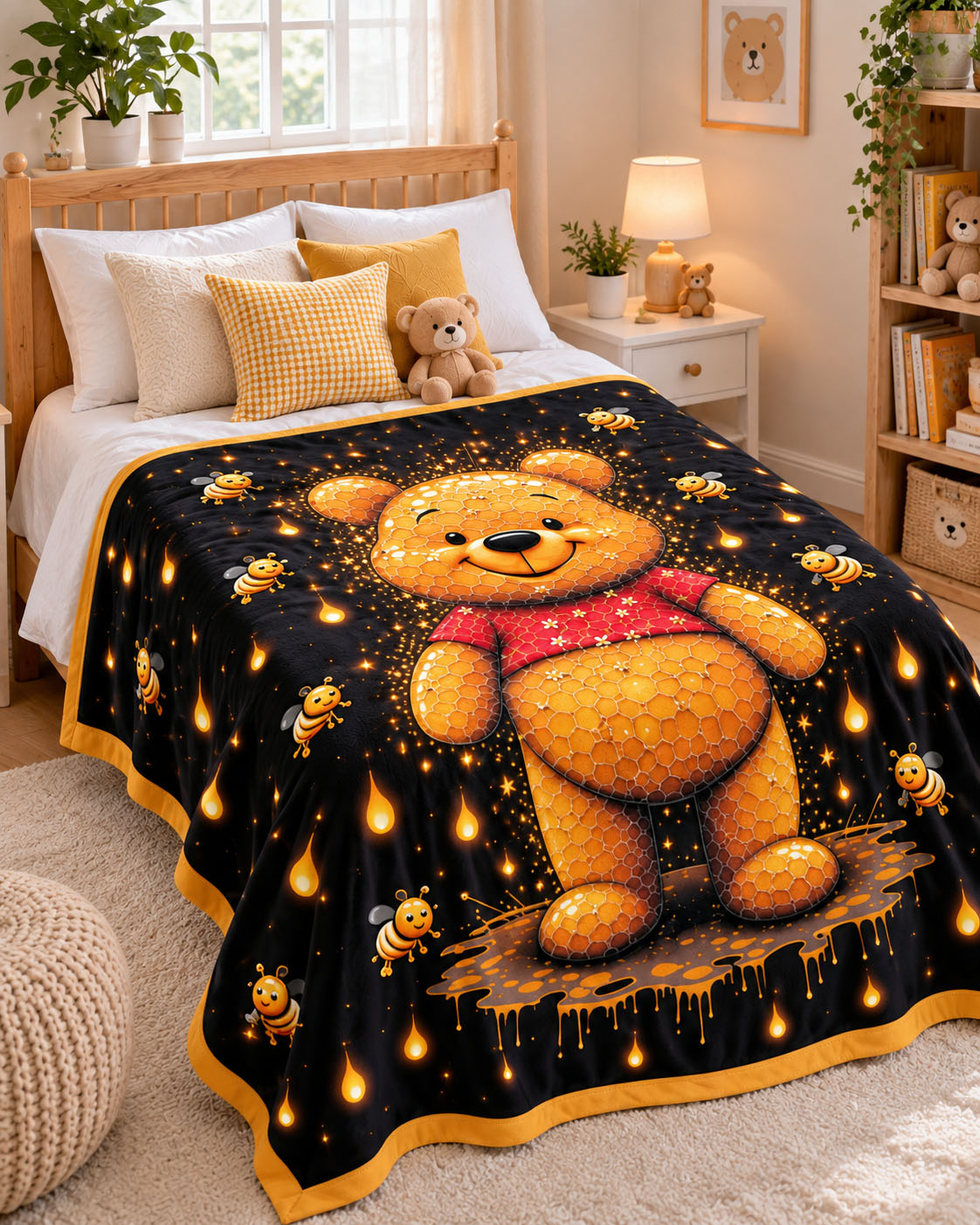 Honey Bear Dreams Pure Cotton Blanket