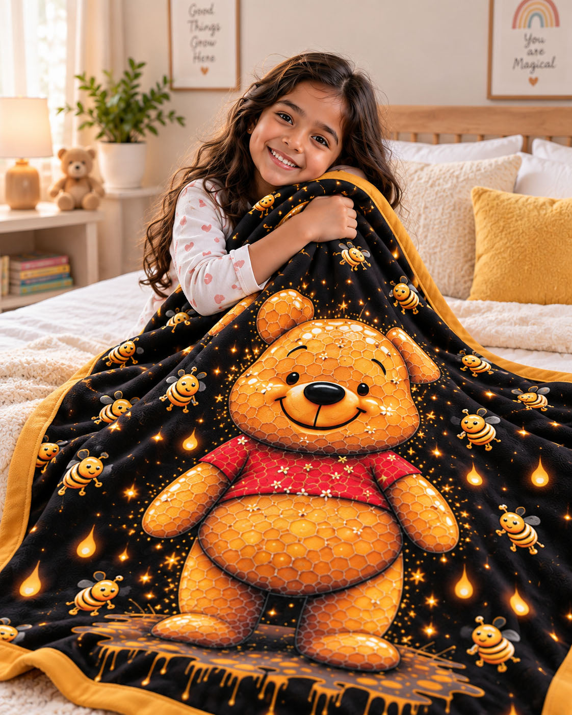 Honey Bear Dreams Pure Cotton Blanket