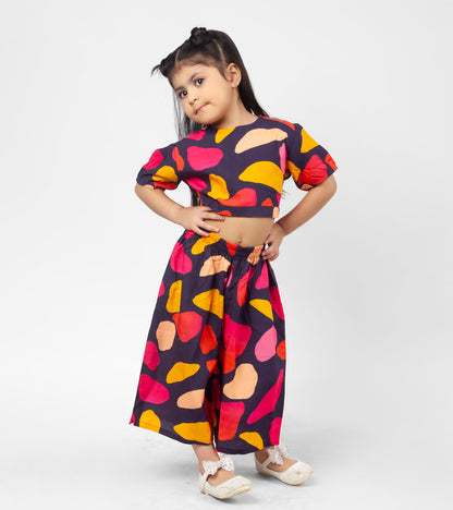 Intarsia Blocks Printed Co ord Sets For Girls