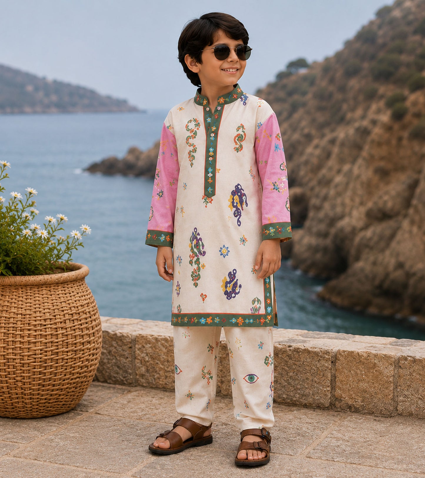 Ivory Blossom Festive Pure Cotton Kurta Set